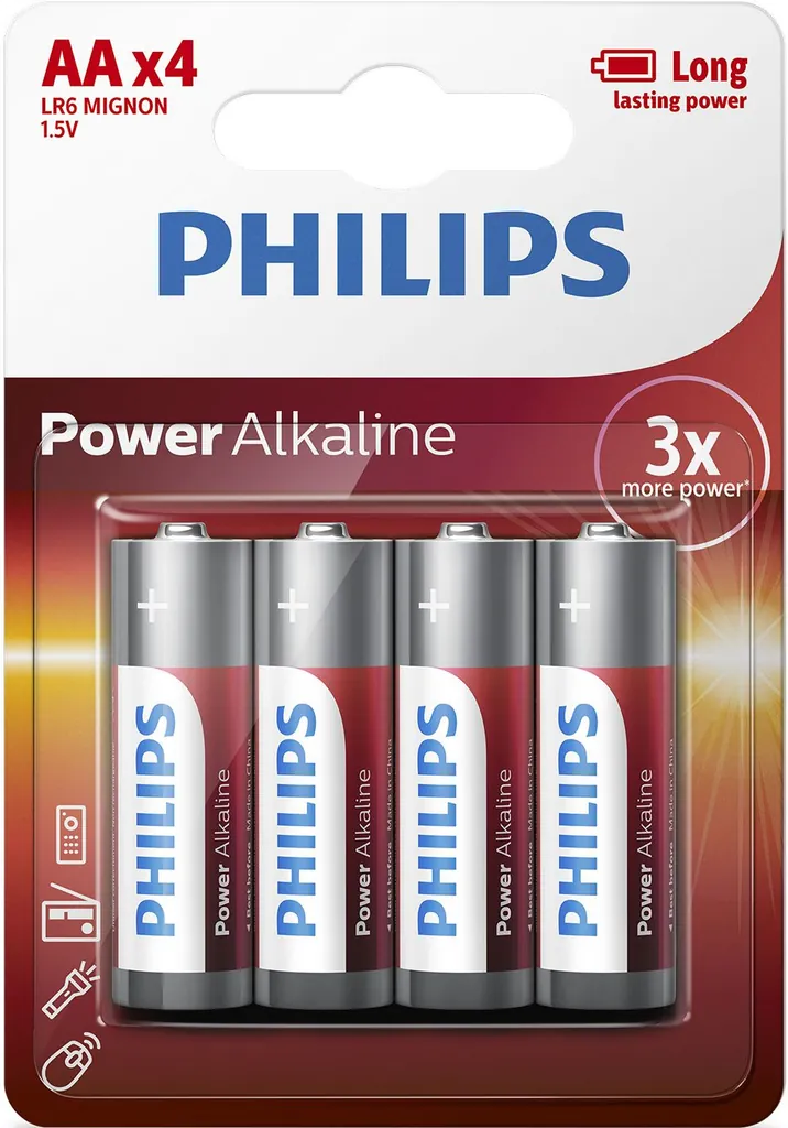 Philips Power Alkaline LR6P4B/10 pila doméstica Batería de un solo uso Alcalino