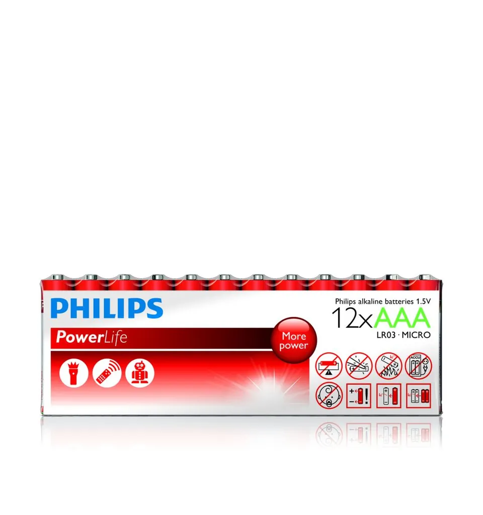 Philips PowerLife LR03P12F/10 pila doméstica Batería de un solo uso AAA Alcalino
