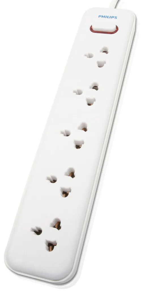 Philips SPS1550A/93 base múltiple 5 m 5 salidas AC Interior Blanco