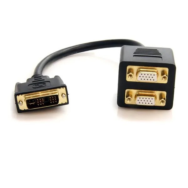 StarTech.com DVISPL1VV adaptador de cable de vídeo 0,3 m 2 x VGA (D-Sub) Negro