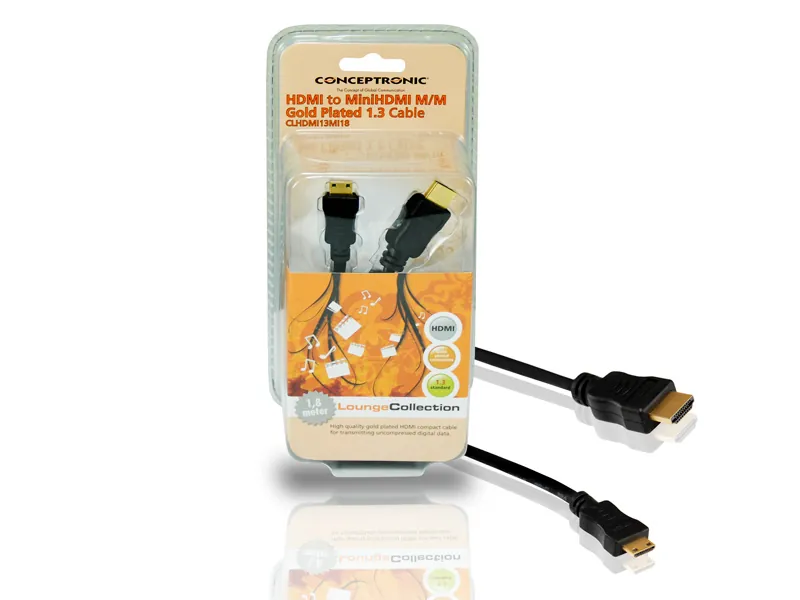 Conceptronic CLHDMI13MI18 cable HDMI 1,8 m HDMI tipo A (Estándar) HDMI Type C (Mini) Negro
