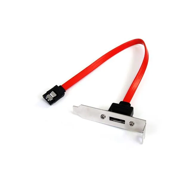 StarTech.com ESATAPLT1LPL cable de SATA SATA 7-pin eSATA Rojo, Plata