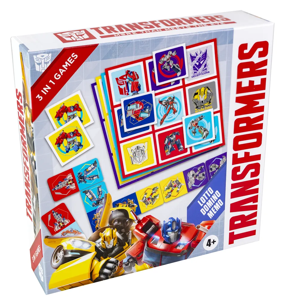 [60485] Tactic Peppa Pig Transformers 3 in 1 Lotto, Domino, Memo 15 min Juego de mesa Multigénero