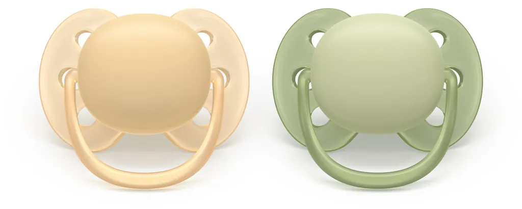 [SCF091/45] Philips AVENT SCF091/45 chupete de niño Chupete ultrasuave Ortodóntico Silicona Beige, Verde