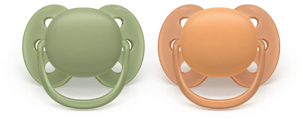 [SCF093/05] Philips AVENT SCF093/05 chupete de niño Chupete ultrasuave Ortodóntico Silicona Verde, Naranja