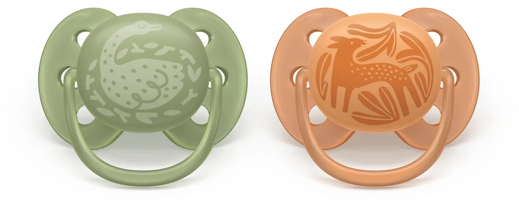 [SCF093/06] Philips AVENT SCF093/06 chupete de niño Chupete ultrasuave Ortodóntico Silicona Verde, Naranja