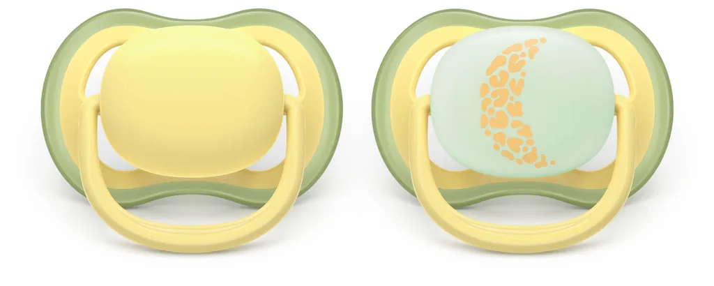[SCF349/53] Philips AVENT SCF349/53 chupete de niño Chupete clásico para bebés Ortodóntico Silicona Verde, Amarillo