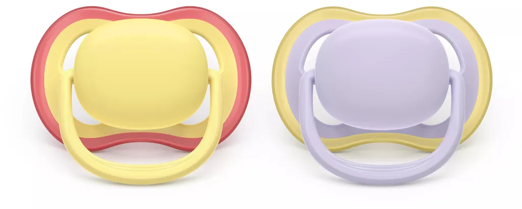 [SCF087/03] Philips AVENT SCF087/03 chupete de niño Chupete clásico para bebés Ortodóntico Silicona Lila, Amarillo