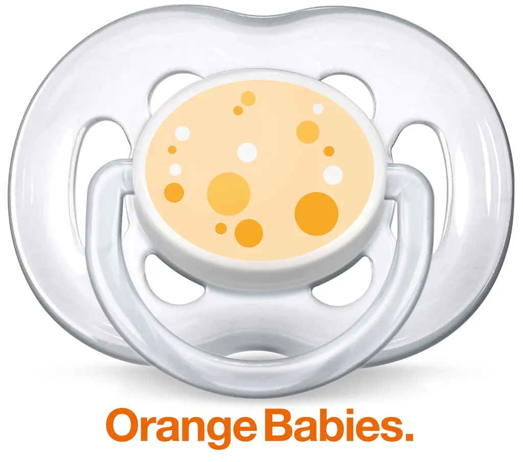 [SCF180/54] Philips AVENT SCF180/54 chupete de niño Chupete ventilado Silicona Naranja, Translúcido