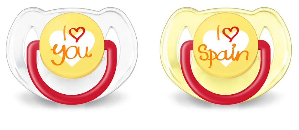 [SCF172/80] Philips AVENT SCF172/80 chupete de niño Chupete clásico para bebés Ortodóntico Silicona Rojo, Transparente, Amarillo