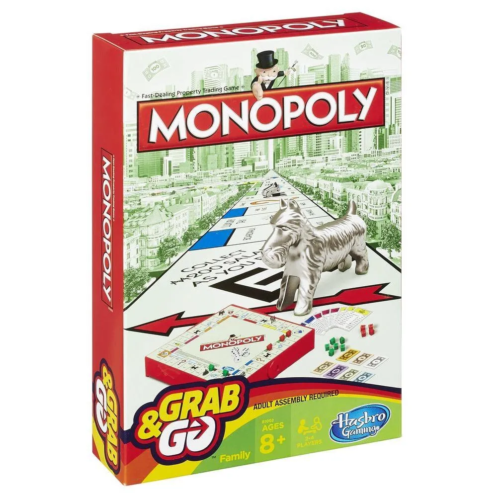 [B1002100] Hasbro Gaming Monopoly Grab & Go Juego de mesa Simulación económica