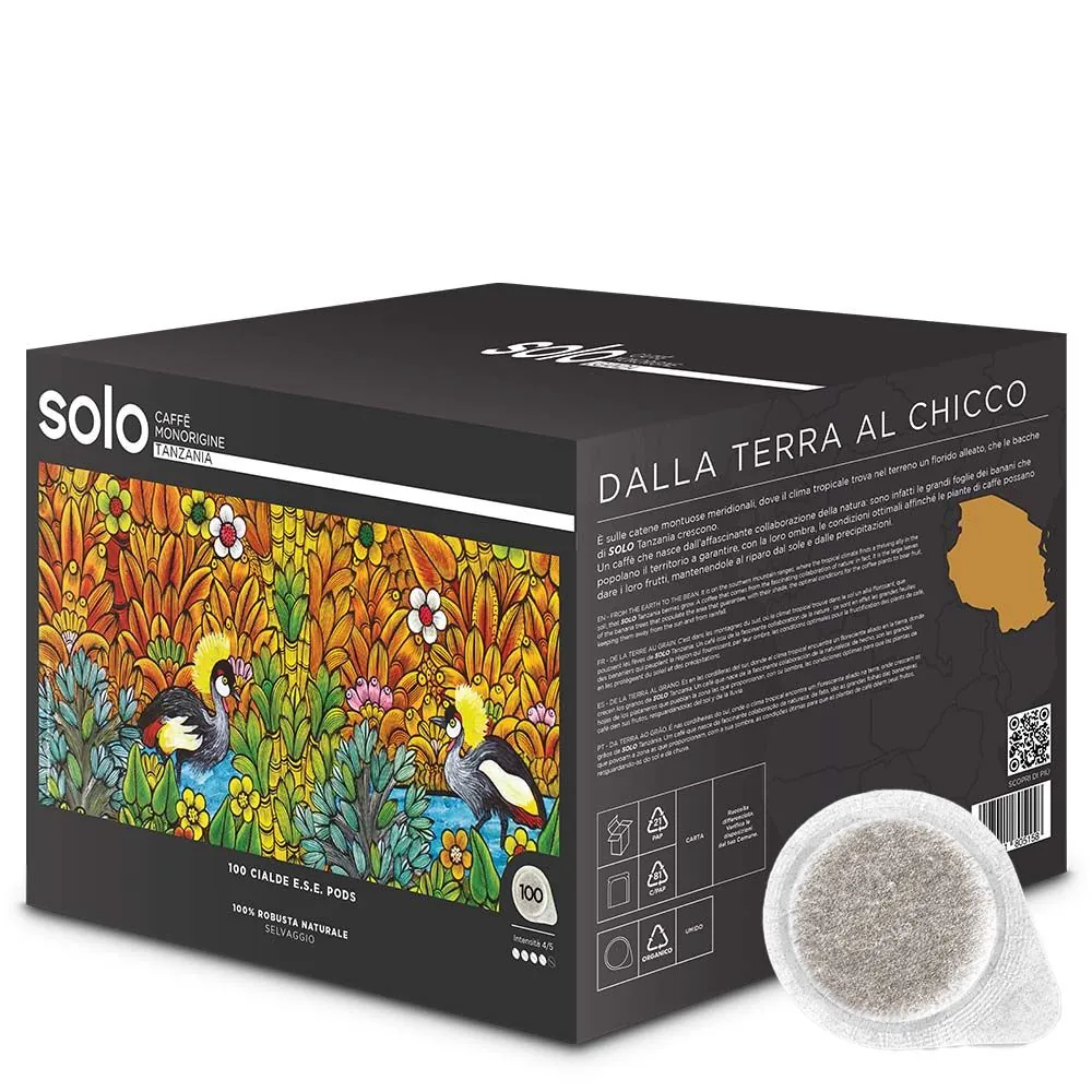 [BTA00100] Polti SOLO Caffè Monorigine Tanzania Dosis de café Tueste claro 100 pieza(s)