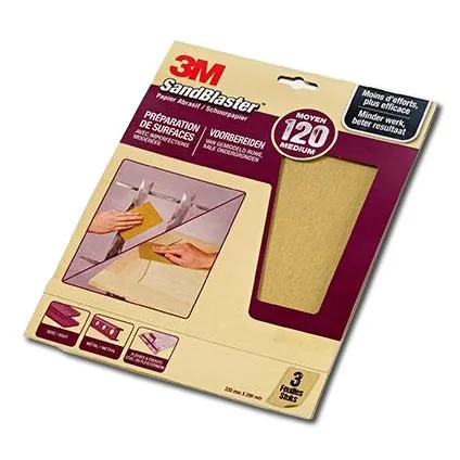 [69019] 3M SandBlaster Hoja abrasiva Grano medio P120 3 pieza(s)