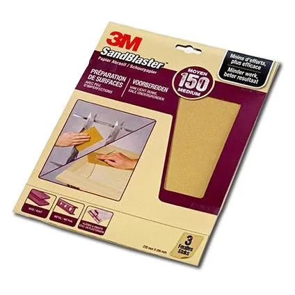 [69018] 3M SandBlaster Hoja abrasiva Grano medio P150 3 pieza(s)