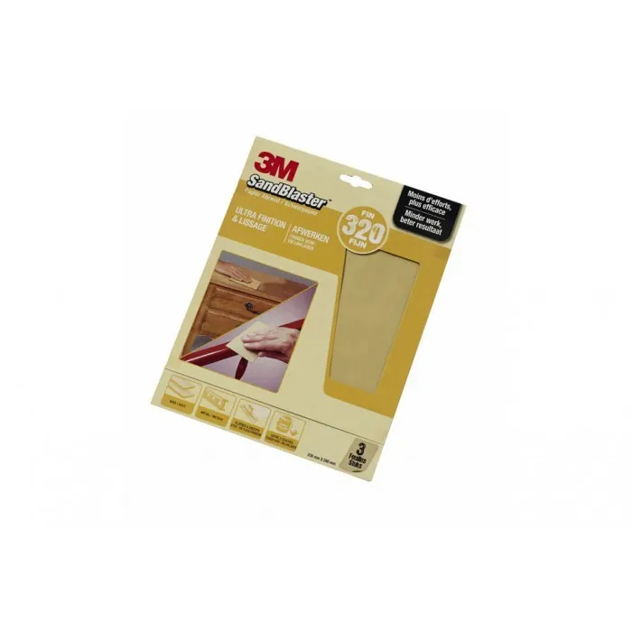 [69022] 3M SandBlaster Hoja abrasiva Grano muy fino P320 3 pieza(s)