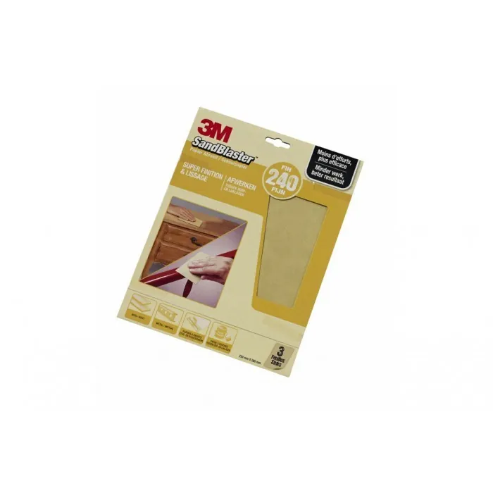 [69023] 3M SandBlaster Hoja abrasiva Grano fino P240 3 pieza(s)