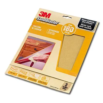 [69024] 3M SandBlaster Hoja abrasiva Grano fino P180 3 pieza(s)