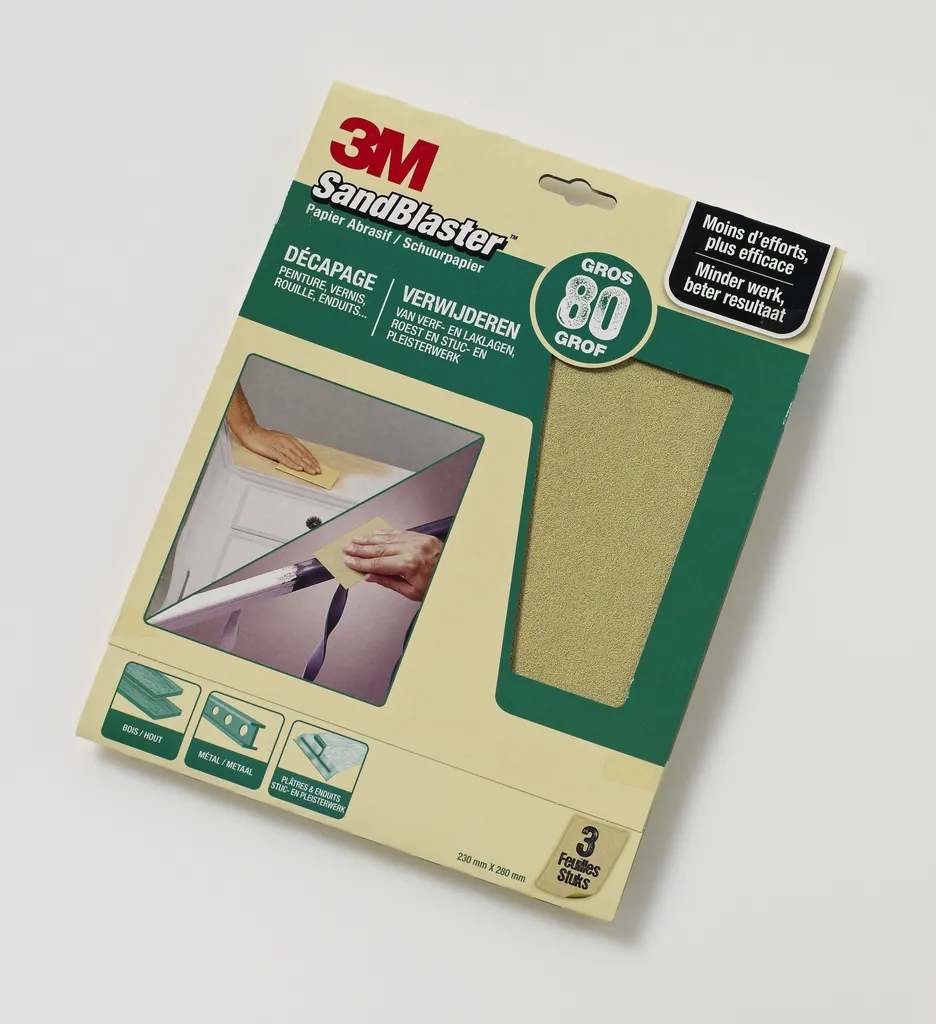 [60374] 3M SandBlaster Hoja abrasiva Grano grueso P80 3 pieza(s)
