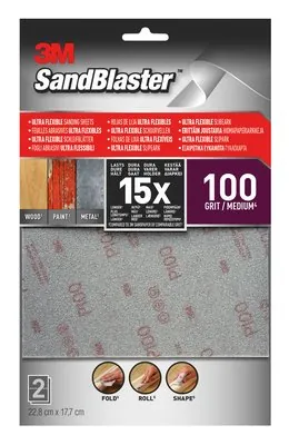 [28100SBE] 3M 28100SBE papel de lija Hoja abrasiva Grano fino P100 2 pieza(s)