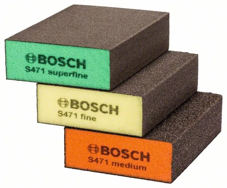 [2 608 621 253] Bosch 2 608 621 253 papel de lija Esponja de lijado Grano medio/fino 3 pieza(s)